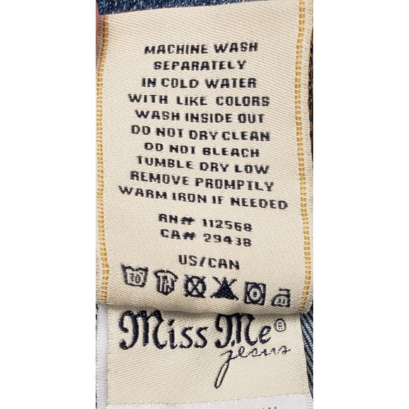 Miss Me Jeans Vintage ~ Studs and Stitching on back Pockets ~ Sz 27 - Picture 7 of 7